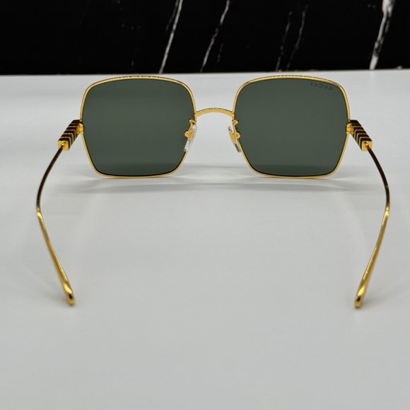NEW GUCCI SQUARE SUNGLASSES GOLD GRAY GG1434S 001 - Picture 10 of 15